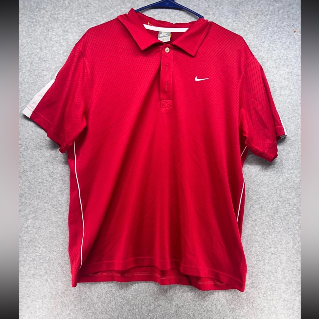 Nike Men's Vivid Red Polo With White Details